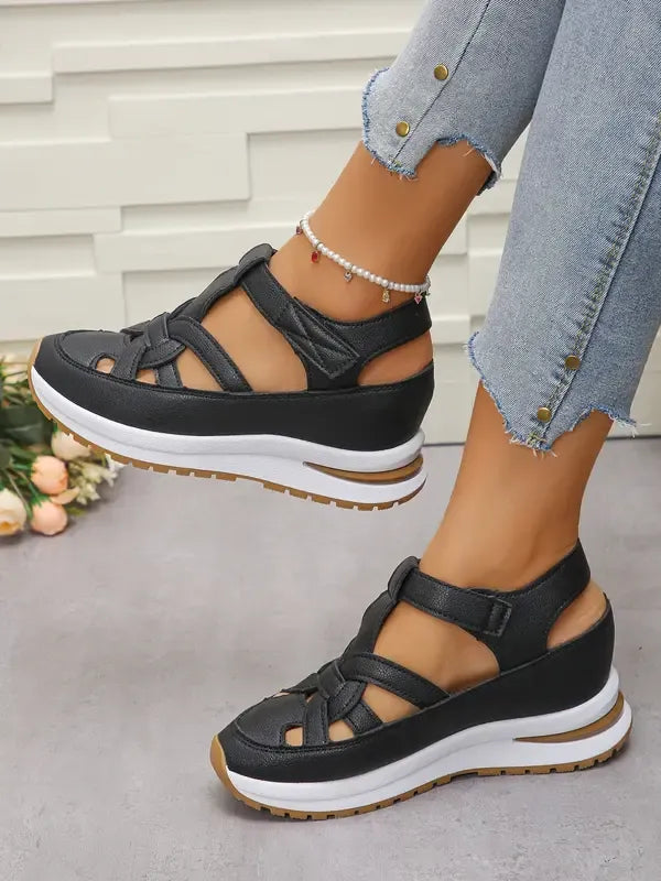 Claudia™ – Sandalias cómodas con cuña y cierre ajustable