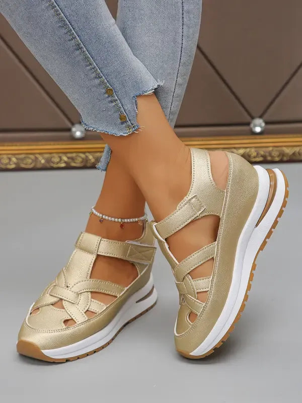 Claudia™ – Sandalias cómodas con cuña y cierre ajustable