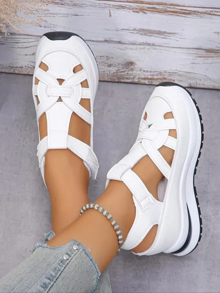 Claudia™ – Sandalias cómodas con cuña y cierre ajustable