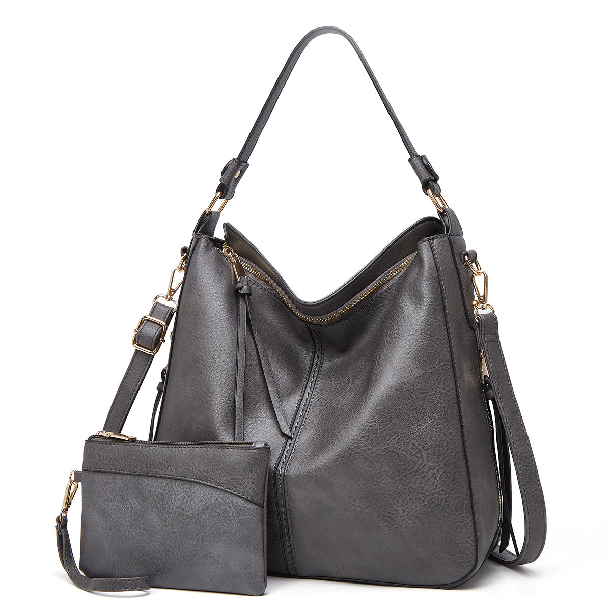 Bolso de Hombro de Piel de Lujo Antirrobo + Monedero de REGALO