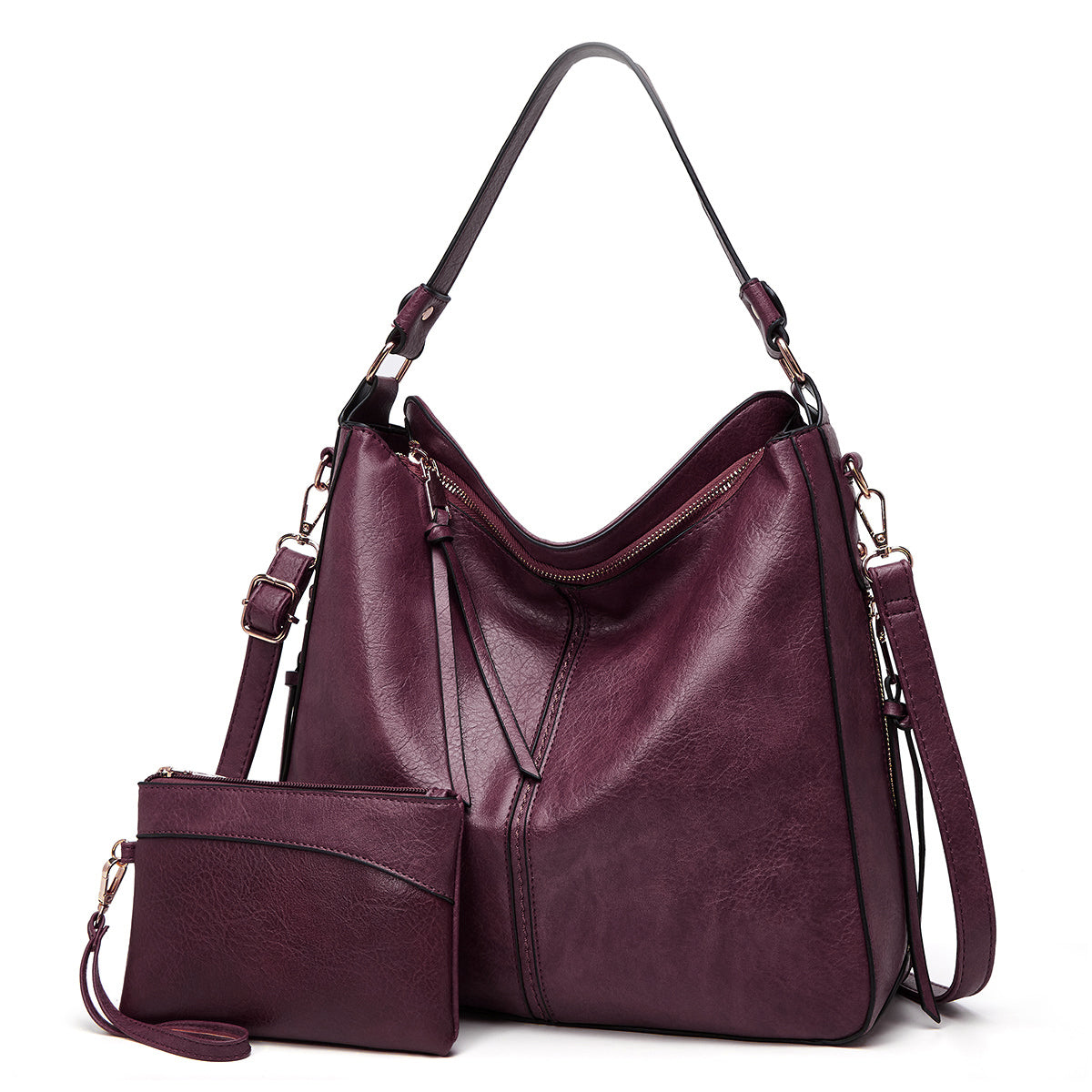 Bolso de Hombro de Piel de Lujo Antirrobo + Monedero de REGALO