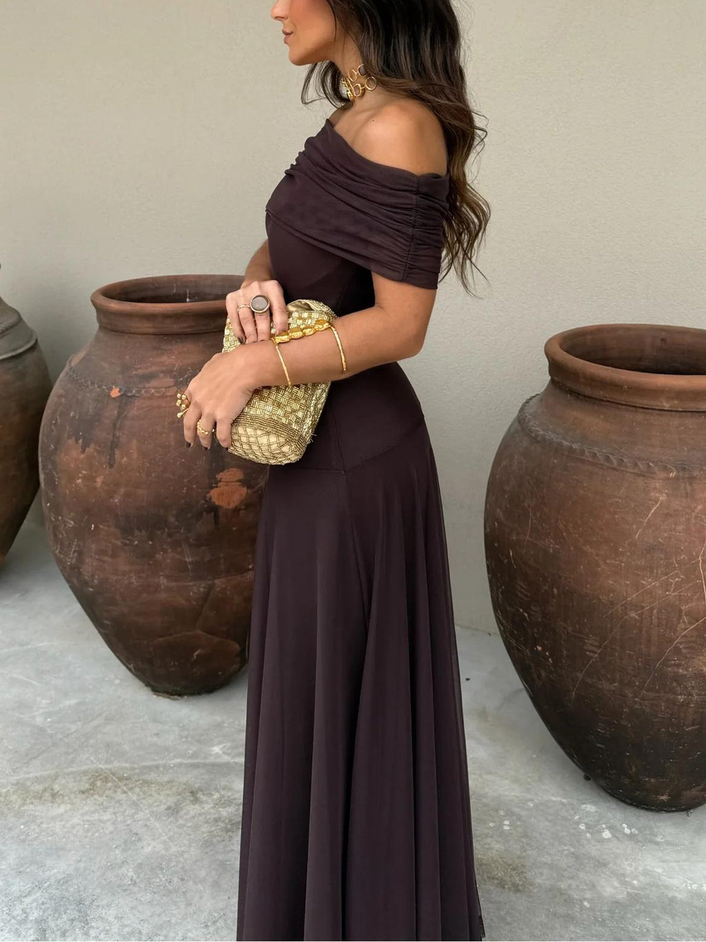 Vestido Toledo: Maxi de un hombro en Mesh