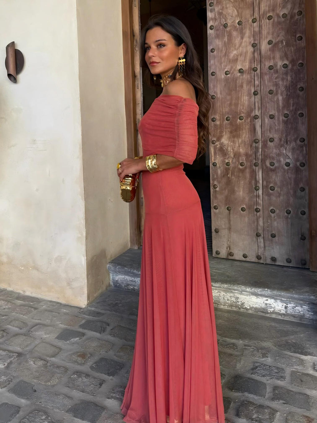 Vestido Toledo: Maxi de un hombro en Mesh