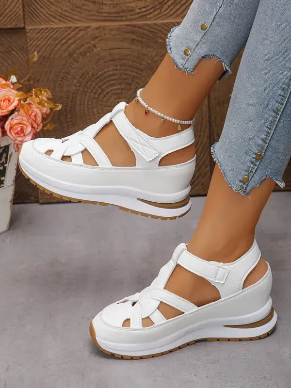 Claudia™ – Sandalias cómodas con cuña y cierre ajustable
