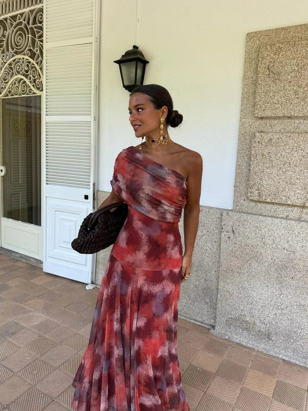Vestido Toledo: Maxi de un hombro en Mesh