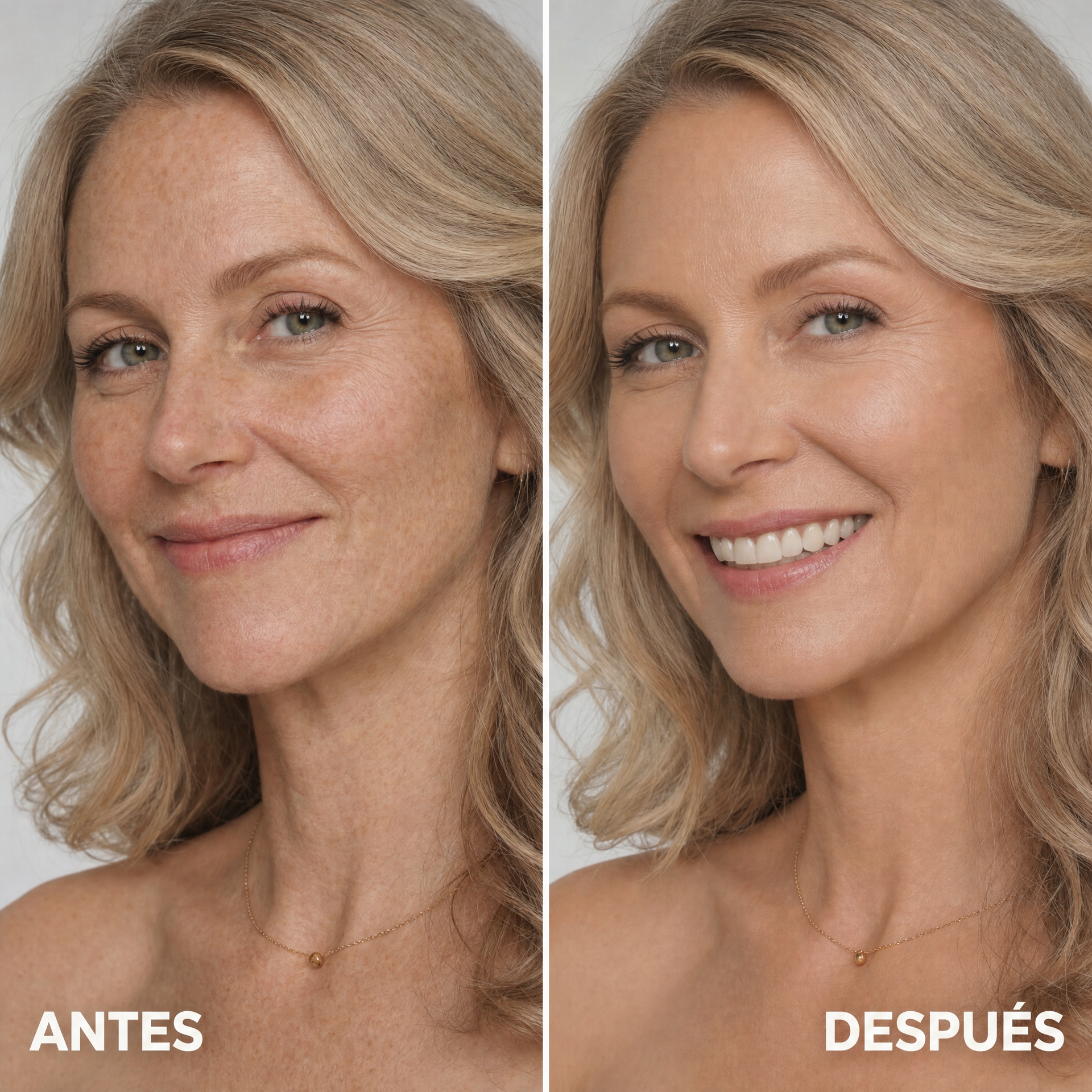 Antes y Después - Mujer rubia
