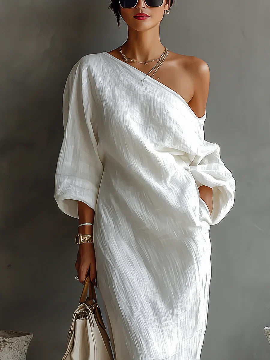 Melisa | Vestido maxi asimétrico, elegante y fluido