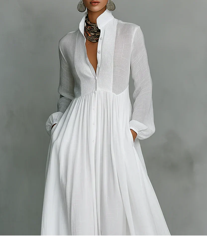 Vivaldi™ | Vestido maxi en mezcla de lino y algodón