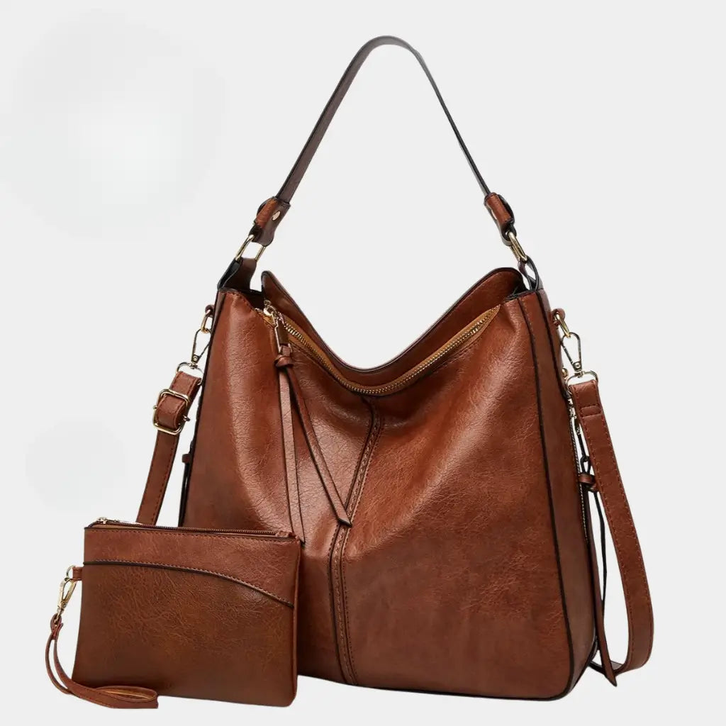 Bolso de Hombro de Piel de Lujo Antirrobo + Monedero de REGALO