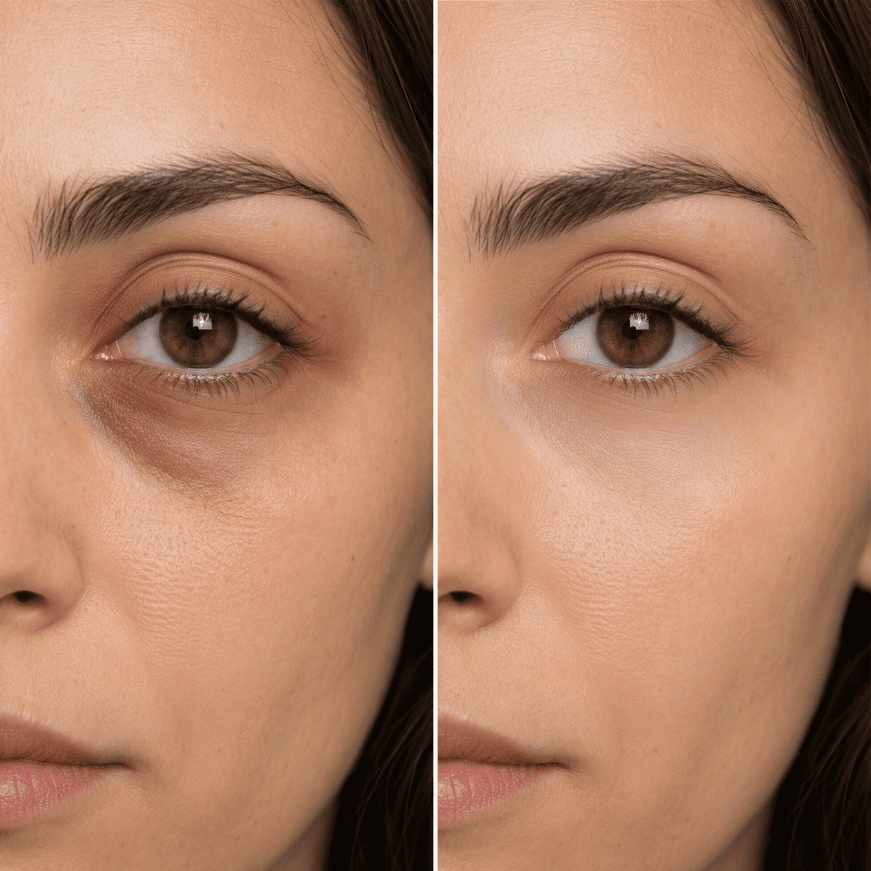 Antes y después del contorno de ojos