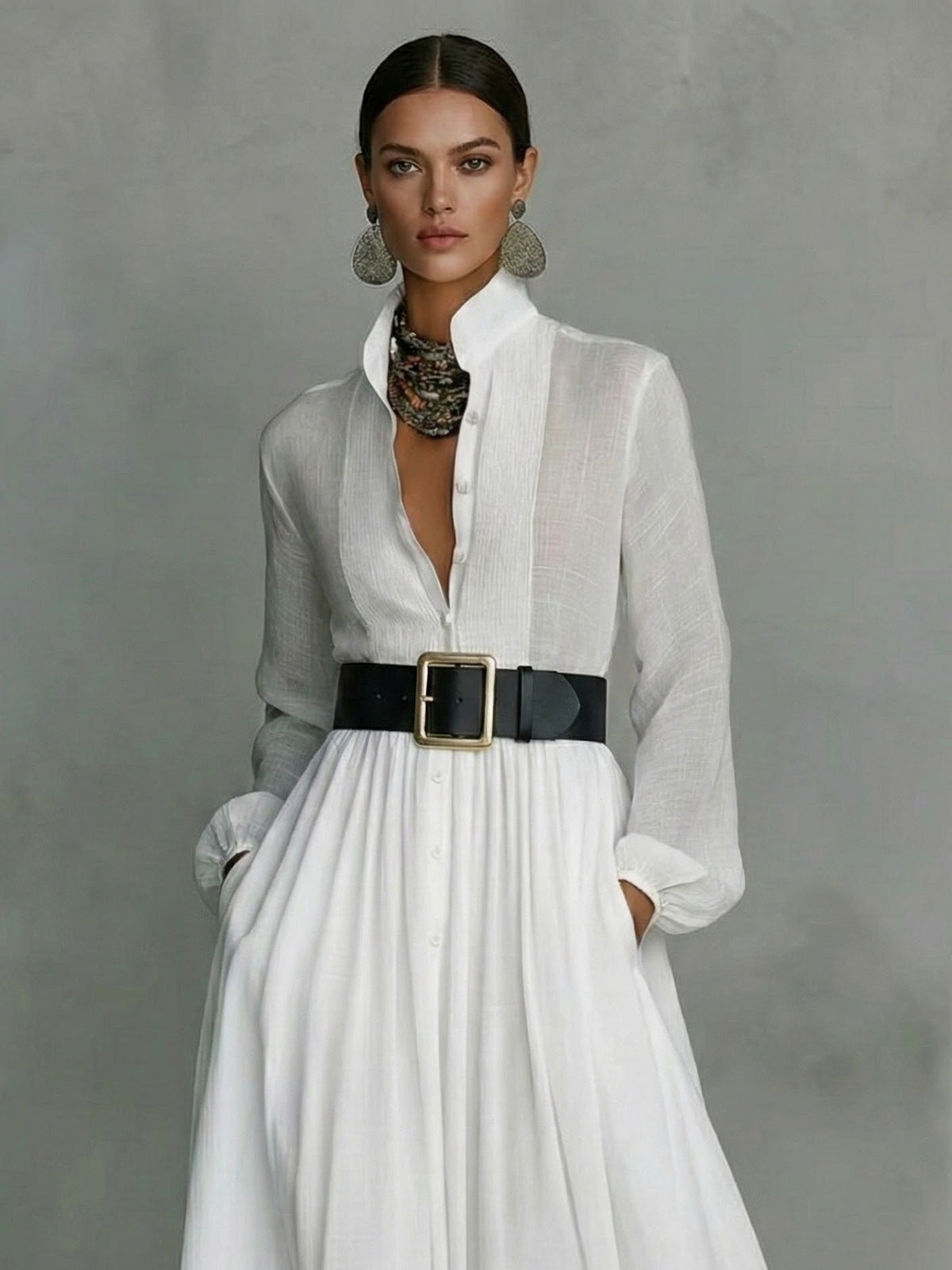 Vivaldi™ | Vestido maxi en mezcla de lino y algodón